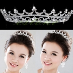 Wedding Bridal Princess Austrian Stunning Crystal Hair Tiara Crown Veil Headband